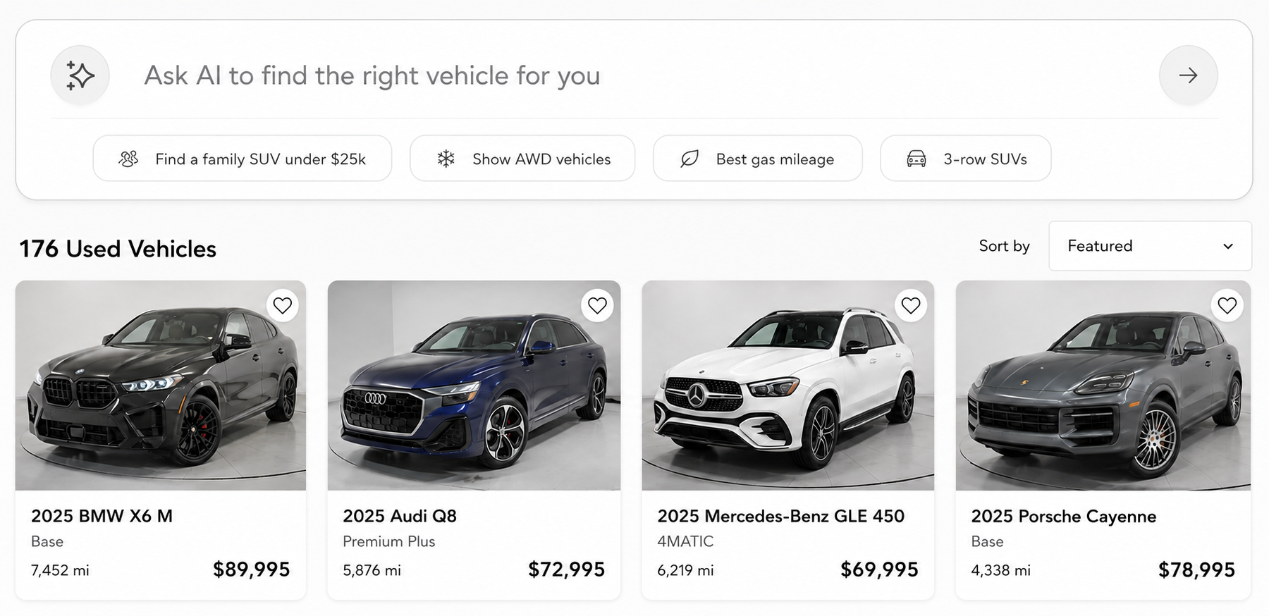 AI-powered search results page.